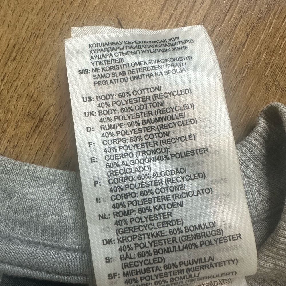 Adidas Gray Split Hem Crew‎ Sweatshirt Size Medium - Picture 10 of 11